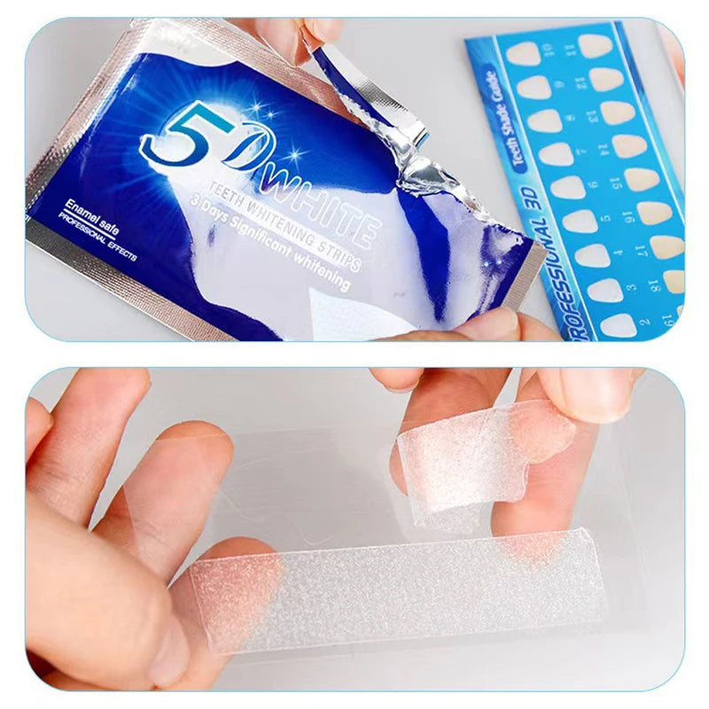 5D Gel Teeth Whitening Strips White Tooth Dental Kit Oral Hygiene Care Strip False Teeth Veneers Dentist Seks Whiten Gel